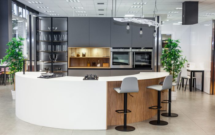 cocinas en el shwroom de exposición en Madrid Sur